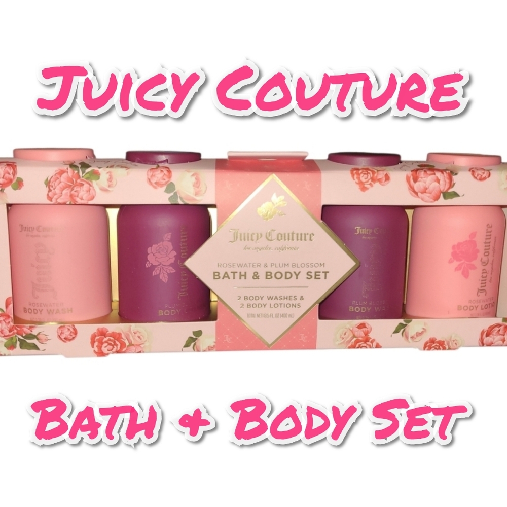 Juicy Couture Rosewater & Plum Blossom Body Wash Set - Pink and Purple